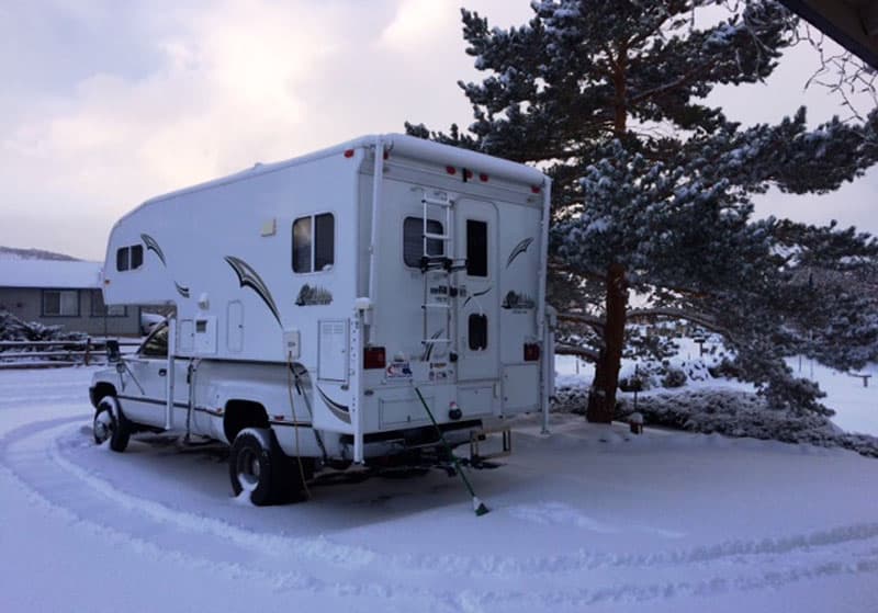 Cold-weather-camping trip in snow