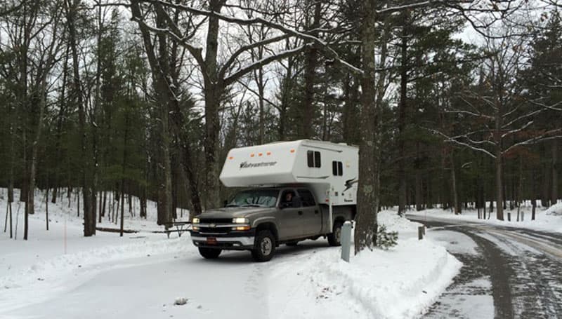 Adventurer Camper in the snow