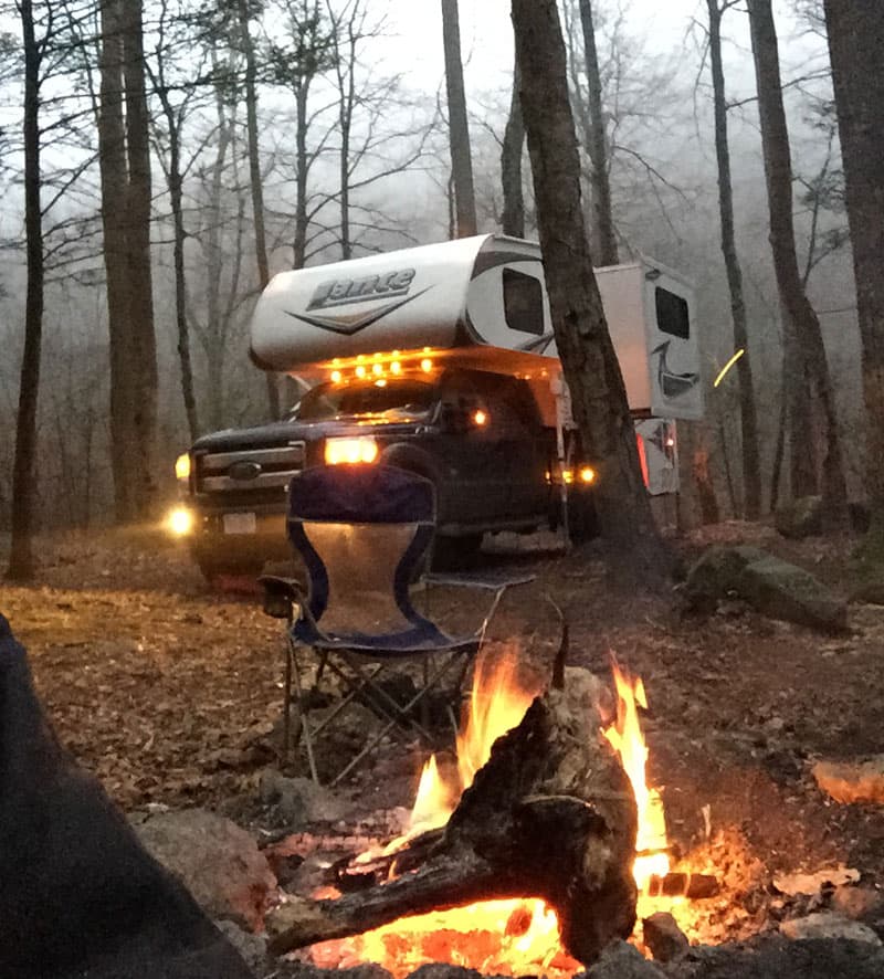 Cold-weather-camping in a Lance Camper