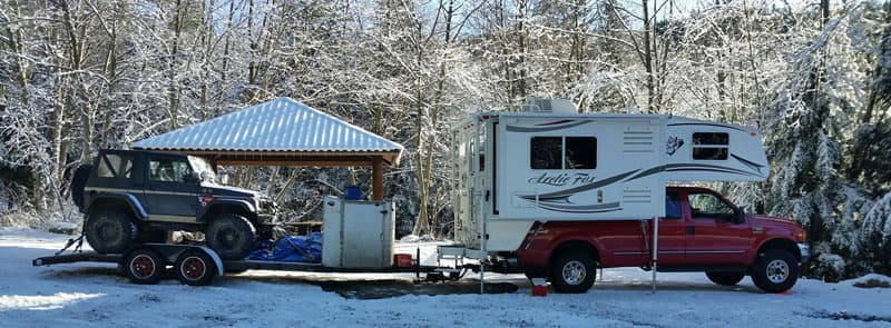 Cold-weather-camping towing