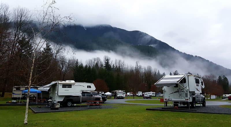 Camping with friends in winter