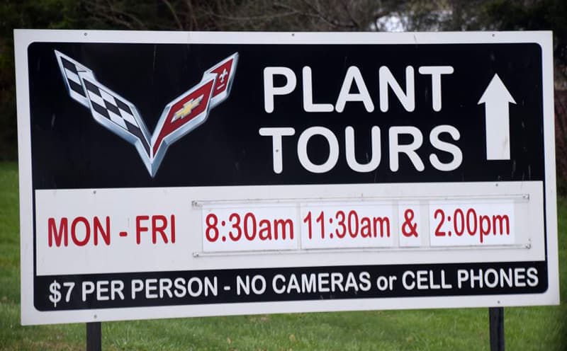 Corvette Plant Tour sign