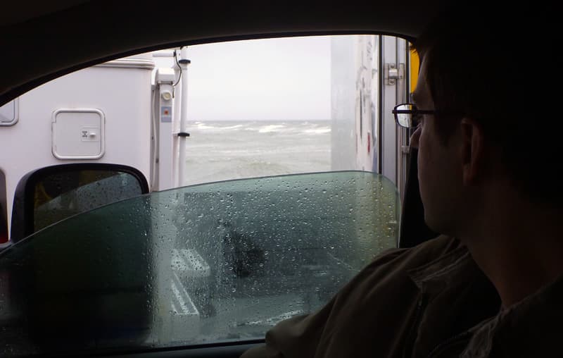 Crazy Ocracoke Ferry Ride In Rain