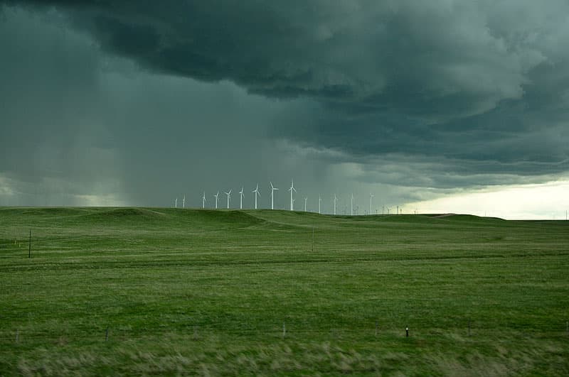 Storms rolling across Wyoming