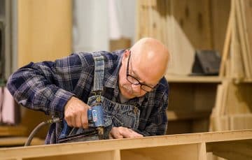 Dalton Giesy, building the cabinets