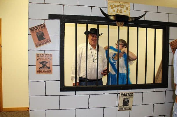 Jesse Wales and Taffy Garrette in jail, photo taken by Karen Parsons