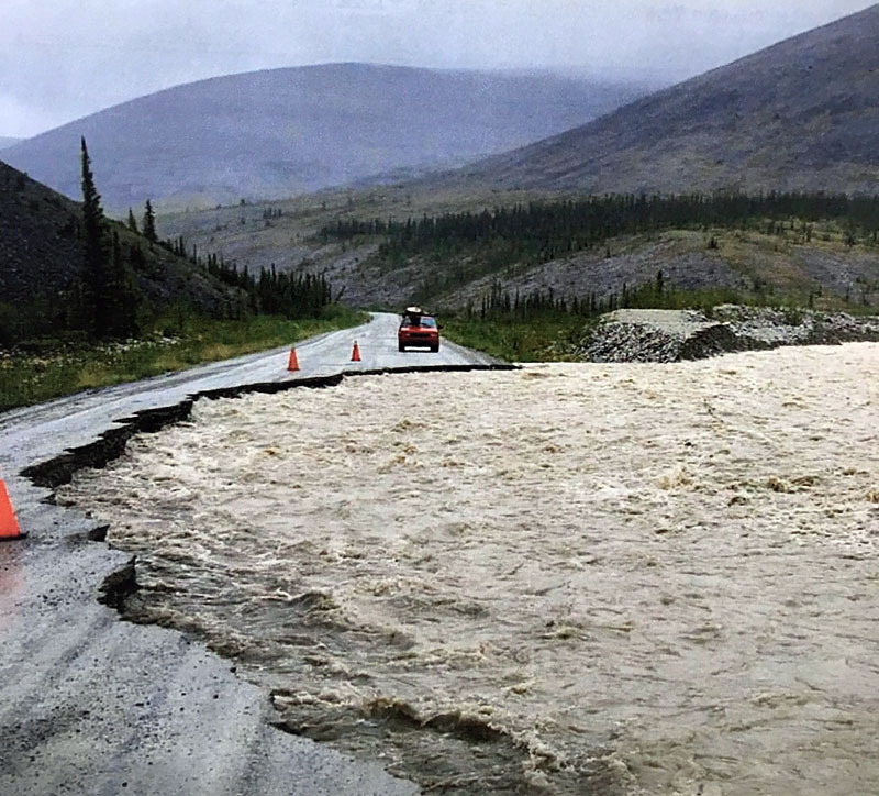 Dempster Washout Asphault Roads