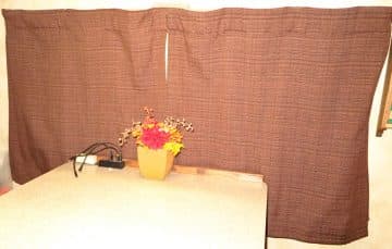 Drapes block out light in camper