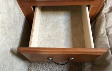 Empty drawer before end table