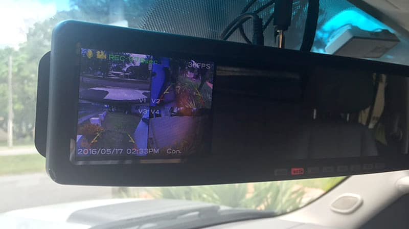 Rear view camera system in truck