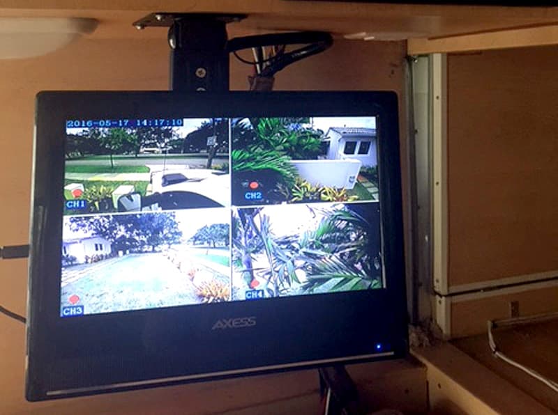 Security camera system from inside RV