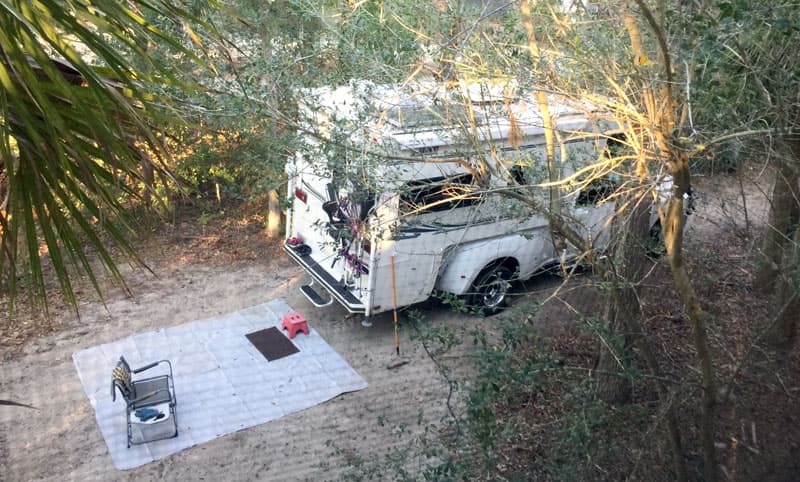 Driveway camping, Edisto Island, South Carolina