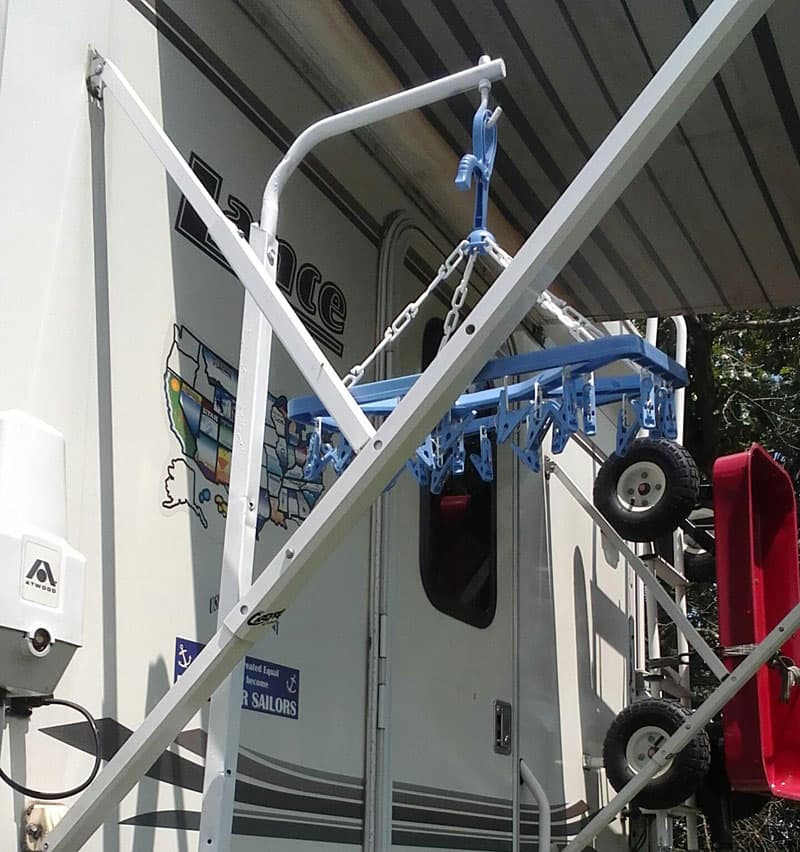 Drying clothes outside camper