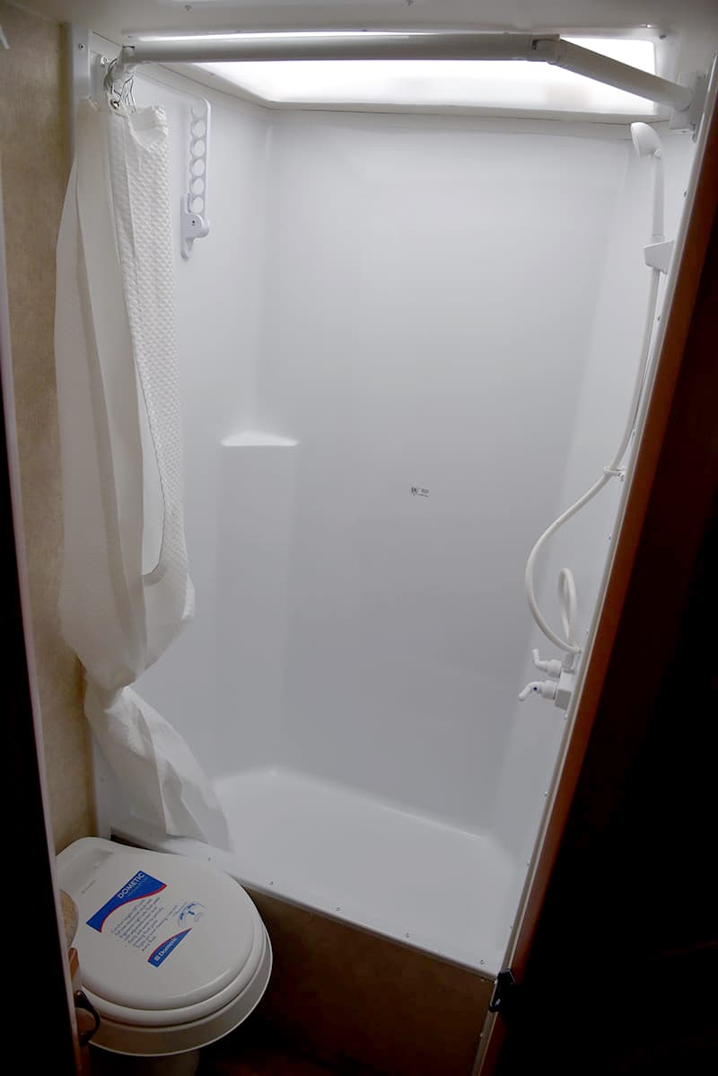 Eagle Cap 995 shower stall is tall