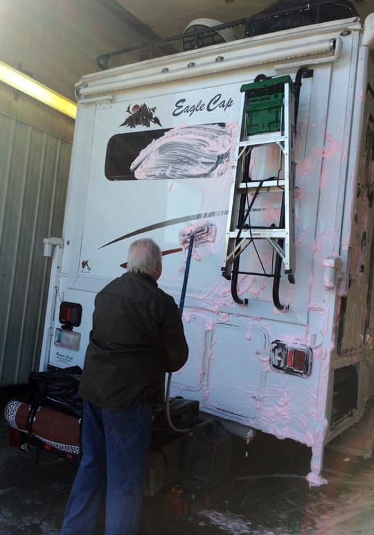 Alaska-Miller-washing-dirty-camper