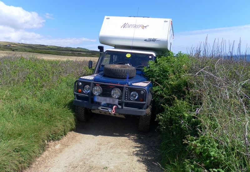 Going off-road in a Landrover Northstar Camper Rig