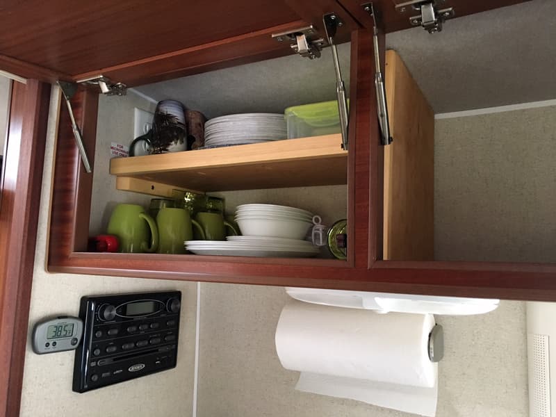 Microwave removed and added shelves