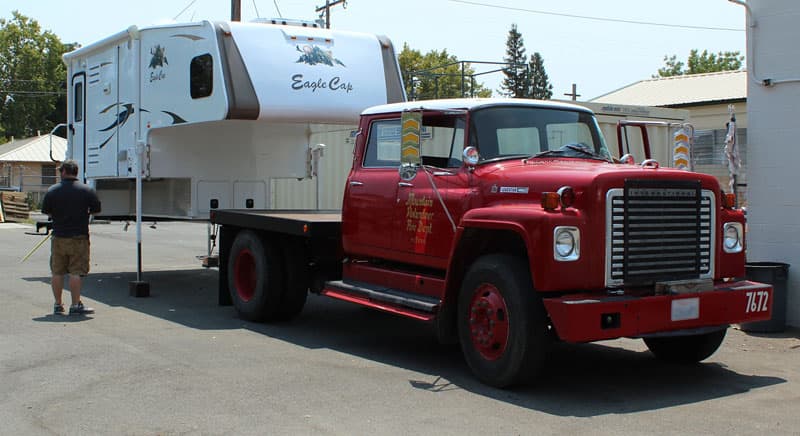 Eagle Cap 1165 being loaded on a fire truck