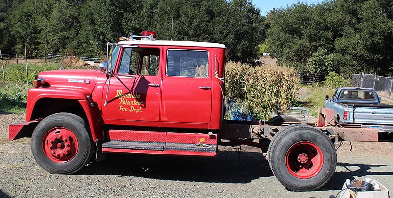 Fire truck chassis before flatbed