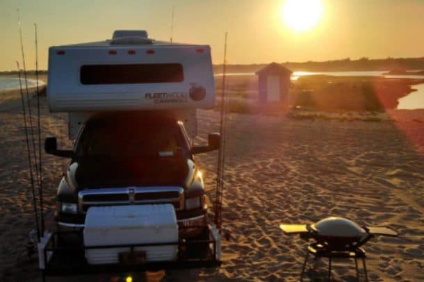 #175 - Don HentschelQuonnie, Rhode Island2001 Dodge Ram 25002000 Fleetwood CaribouCamera Used - PhoneThis is my fishing club, R.I.M.S., Rhode Island Mobile Sports Fishermen.  The club has been in existence since 1958 with many generations growing up on the beach.  The club is a big advocate on conservation and fighting for public access.