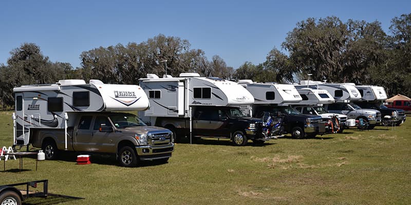 Flywheelers Antique Show campers in the field