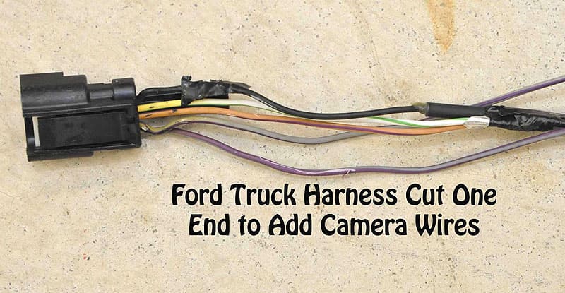 Ford Truck Harness Cut at One End to Add Camera Wires 