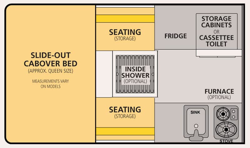 Four Wheel Camper Hawk Front Dinette Floor Plan