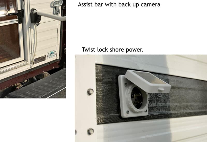 Four Wheel Camper Shell backup camera and assist handle