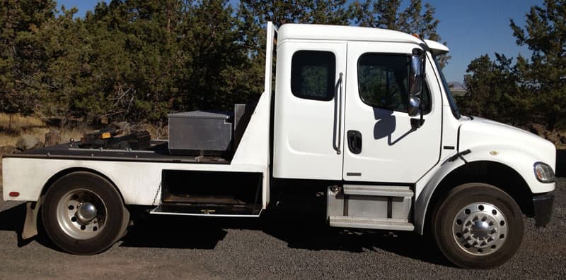 Freightliner turned into flatbed pickup truck