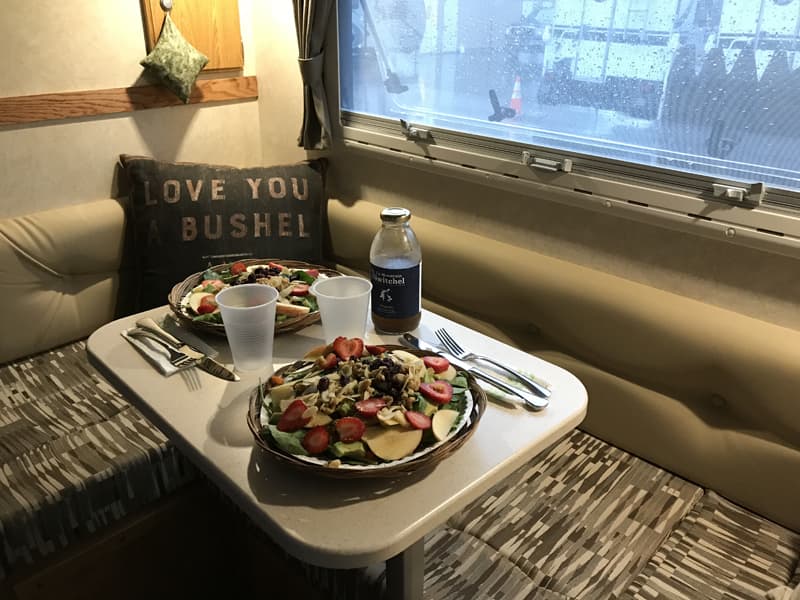 Fresh Local Produce And Beans Make A Healthy Truck Camper Meal