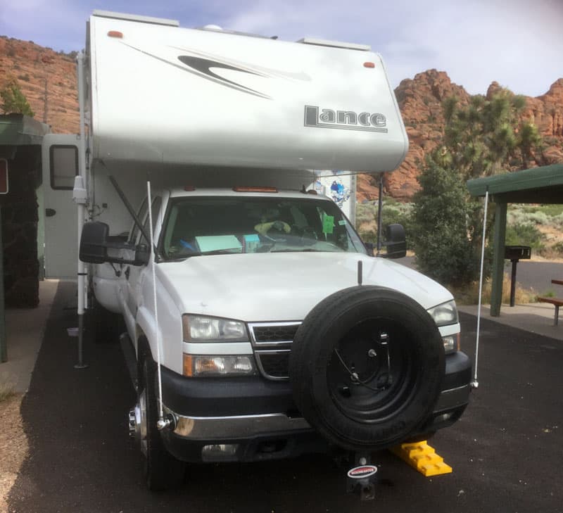 Front hitch spare tire with a Lance