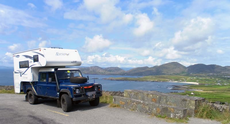 Galway Peninsula with Landrover Defender truck camper