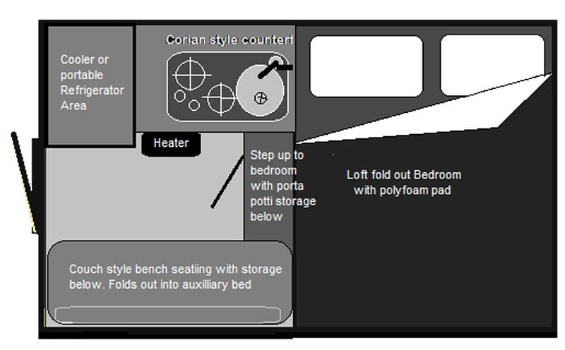 Geo Den Flip Equipped Camper Floorplan