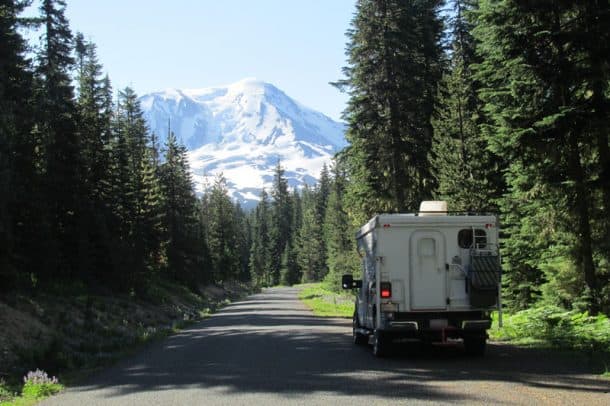 #084 - Peter HamplGifford Pinchot National Forest, Forest Road #23, Mt. Adams, Washington2010 Ford F1502017 Northstar TC650Camera Used - iPadWe were driving from Takhlakh Lake Campground to Trout Lake, Washington on Forest Road #23 in the mid morning.  We came around a corner and there she was in all her glory at 12,281 feet, Mt. Adams.