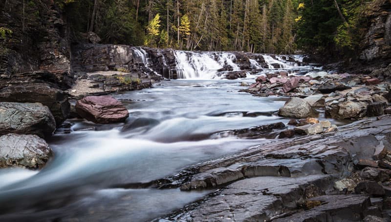 waterfalls in Glacier National Park