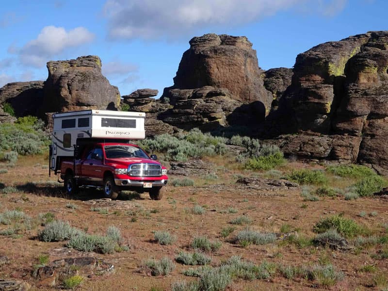 Camping in Gooding City of Rocks, Idaho