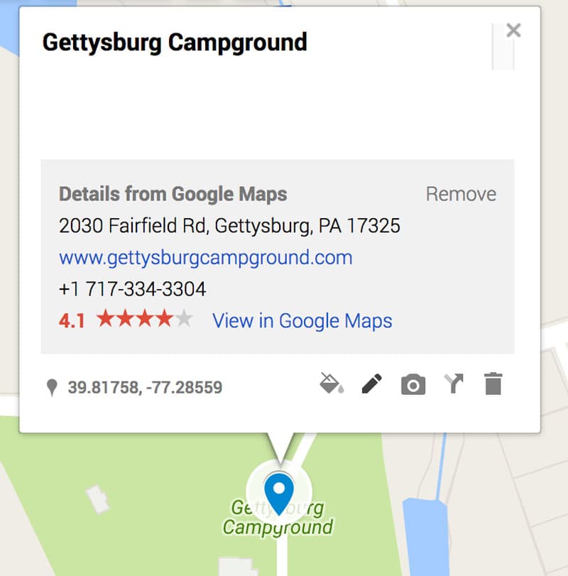 Gettysburg Campground Pin