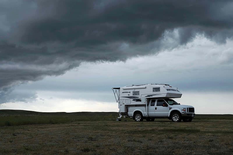 Under a storm at Grasslands National Park, West Block, Saskatchewan