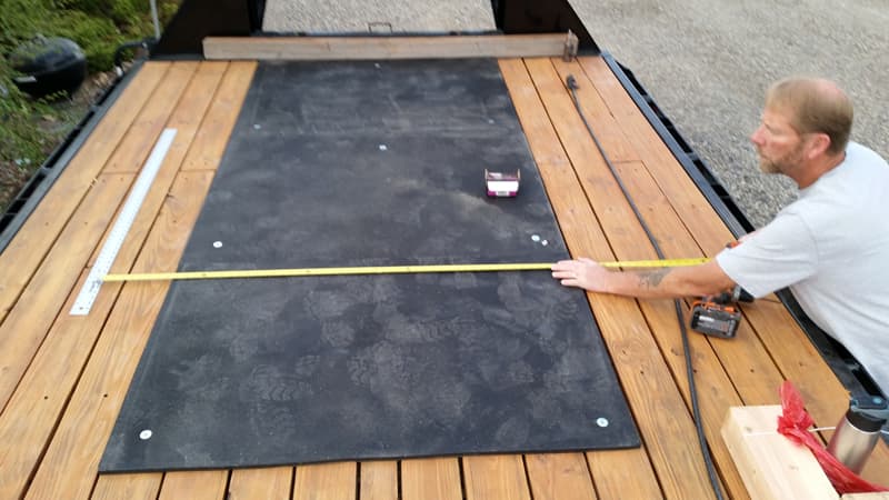 Half-inch rubber mat under the camper