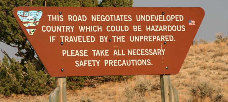 Hazardous Road Sign