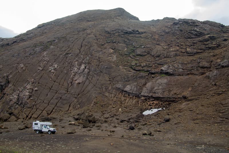 Iceland camping during the summer