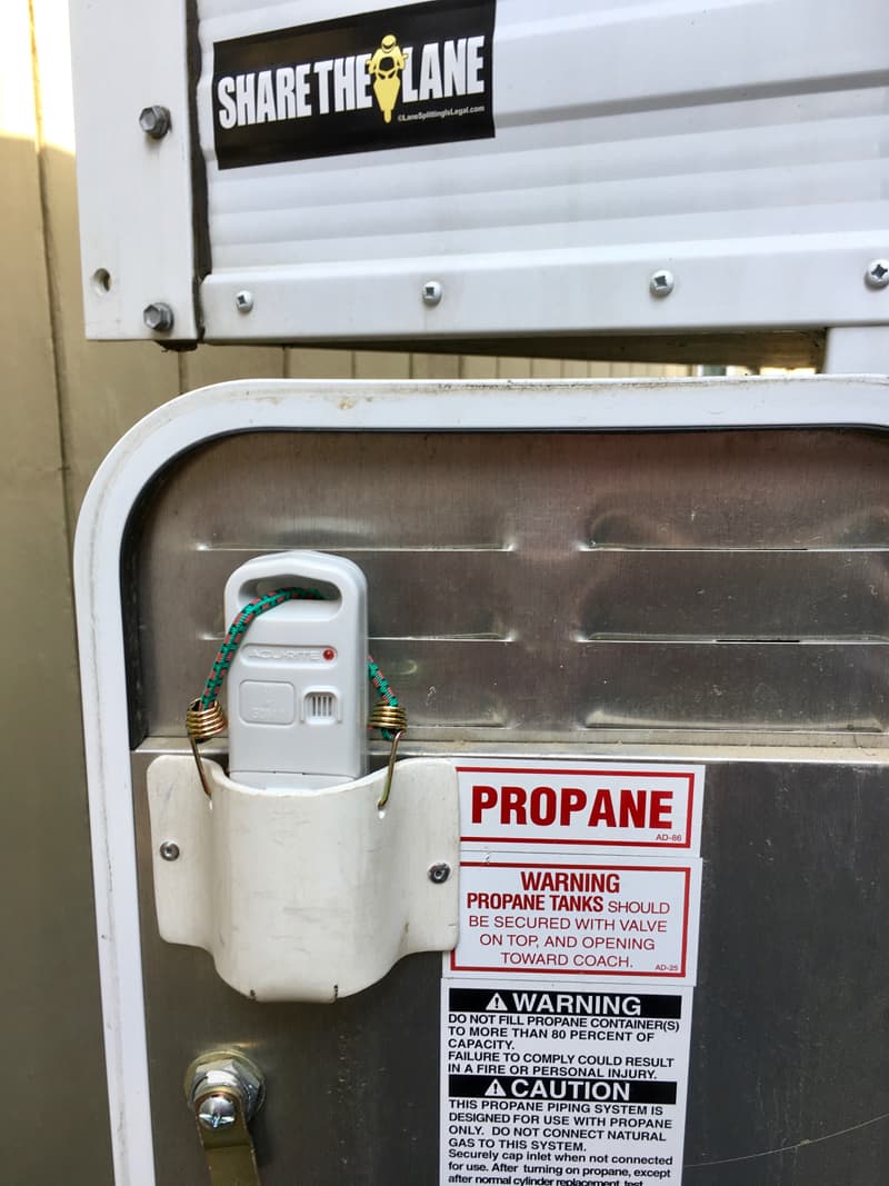 Acurite stored inside propane compartment