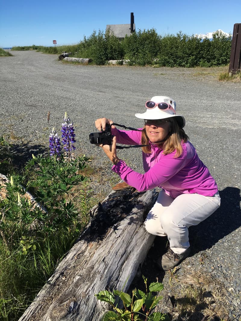 Jodie Ramsey photographing flowers