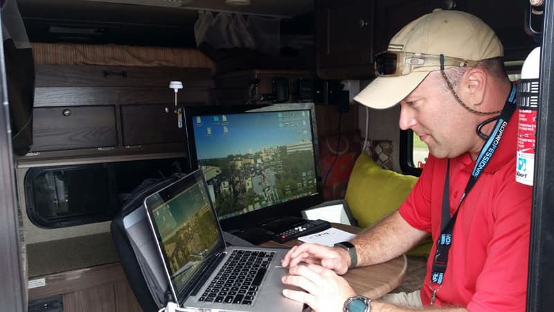 John Buell Inside Palomino Camper Working