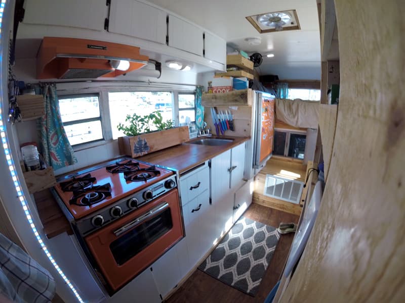 Kitchen And Herb Garden In Camper