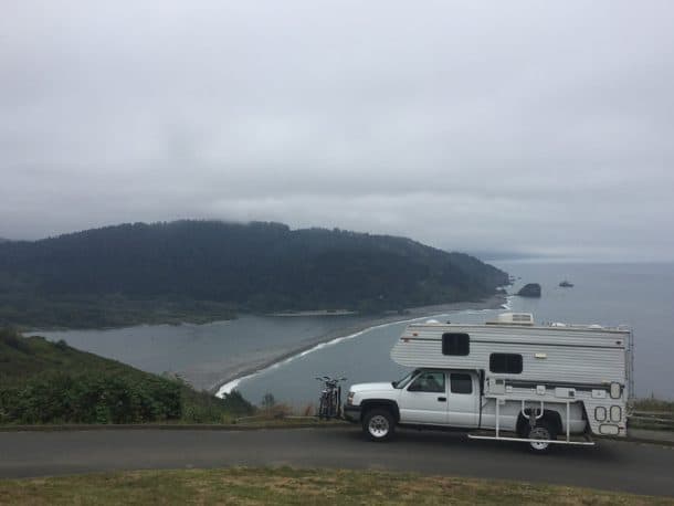 #202 - Marc CuslidgeKlamath, Oregon2006 Chevy 2500HD1994 Weekender 1010Camera Used - iPhone 6At the beginning of our trip we went through Klamath Falls.  This was on the way home at the mouth of the Klamath River where it goes into the ocean.  I turned down a steep road to a vista point that was at the top of a mountain.  It was a good thing that I was in a truck camper as there was a sign that said no trailers on the road.  We stopped here for lunch and I just had to take a picture.