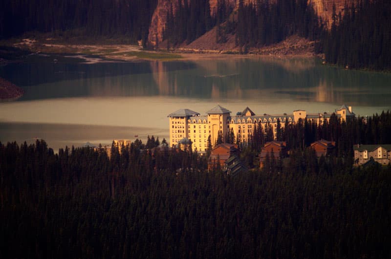 Lake Louise Hotel from ski resort 