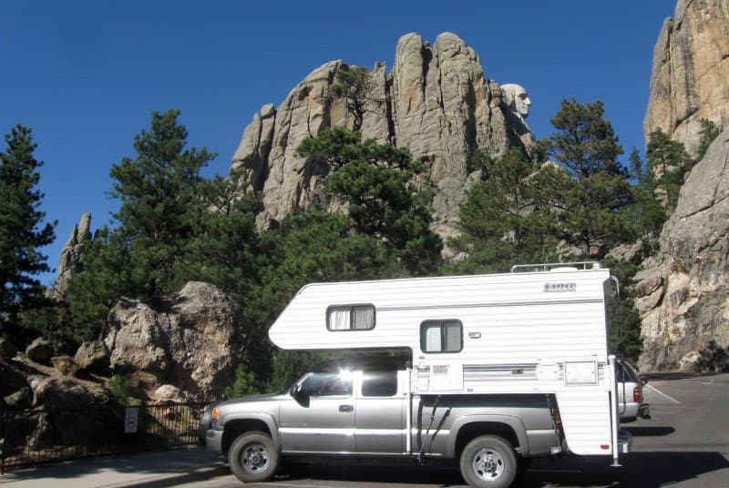 Lance Camper With Mt Rushmore In Background