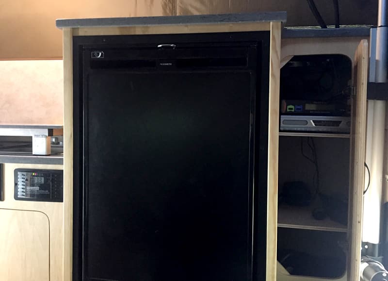 Large Fridge Electronics Cabinet With Shelves