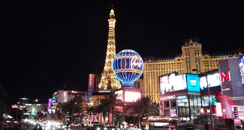 Las Vegas Eiffel Tower At Night